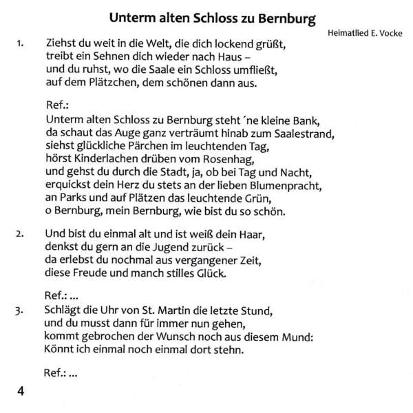 CD Weinverein Heimat-Lied 'Unterm alten Schloss zu Bernburg'